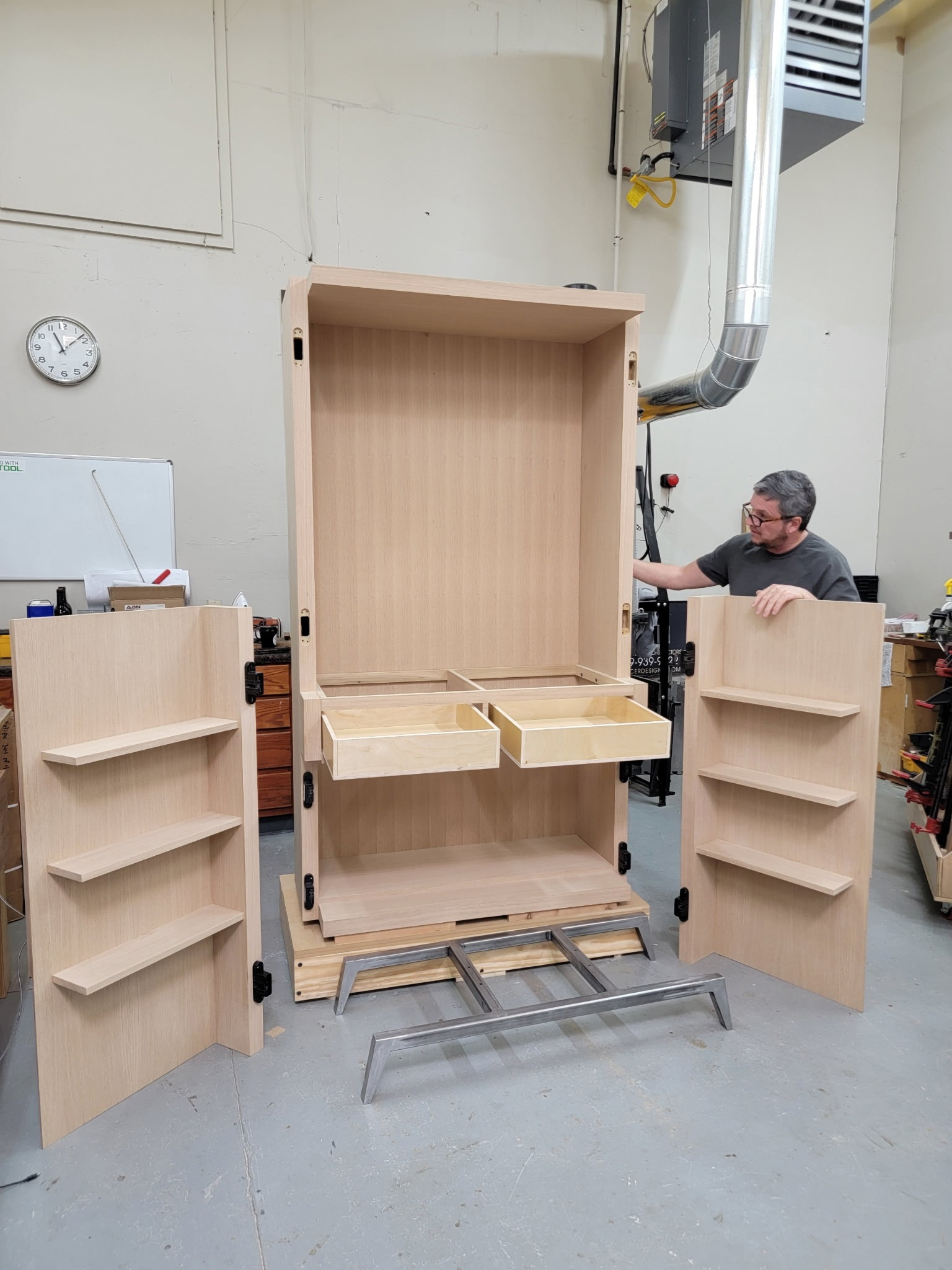 CUSTOM MODERN GLASSWARE CABINET