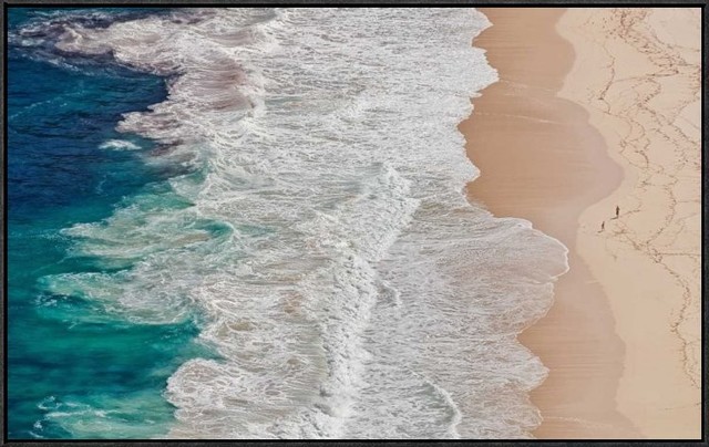 "Where The Ocean Ends" Framed Canvas Giclee by Andreas Feldtkeller, 37x23"
