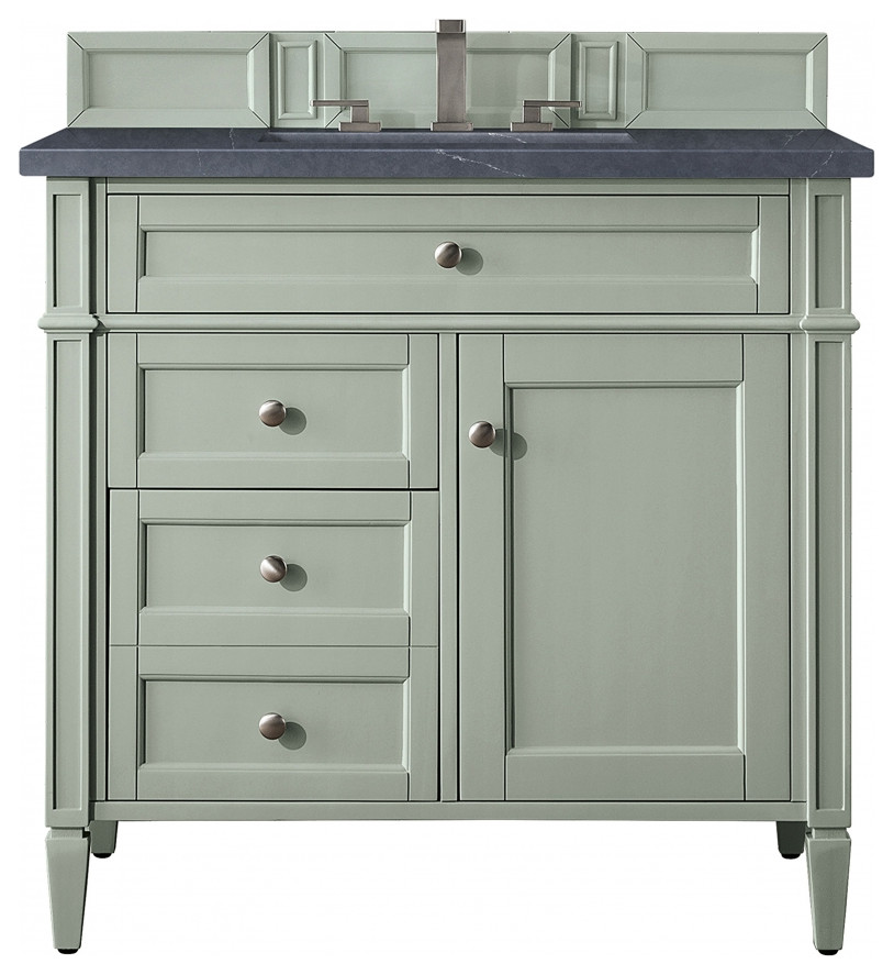 36" Transitional Sage Green Freestanding Single Sink Bathroom Vanity ...