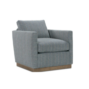 Allie Swivel Chair, Indigo Stripe