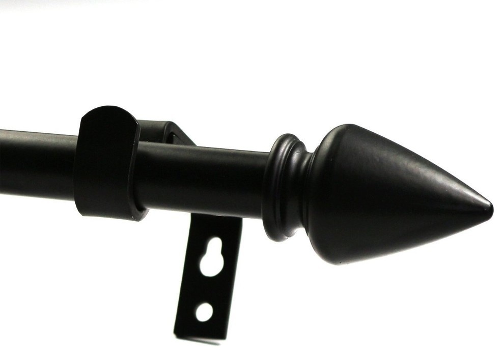 Adjustable Lance Drapery Rod Set, 28"-48", Black