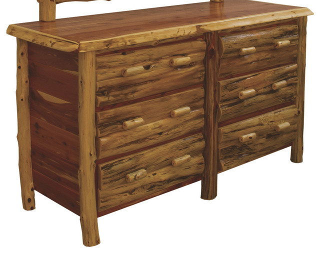 Rustic Red Cedar Log 6 Drawer Dresser Only Rustic Dressers