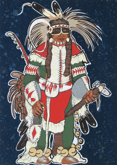 Kevin Red Star, Crow Warrior, Serigraph
