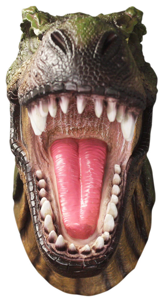 Jurassic Faux Taxidermy T Rex Dinosaur Wall Mount Sculpture Realistic