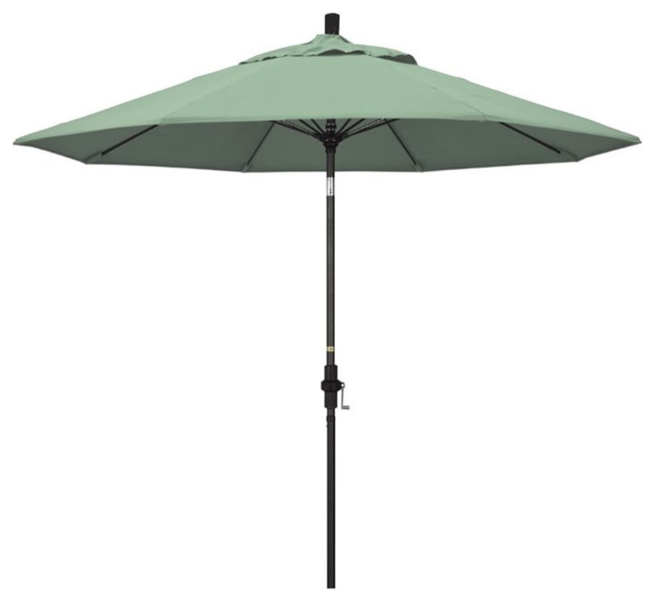Pemberly Row Skye 9' Black Patio Umbrella in Pacifica Spa