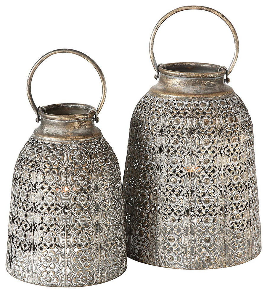 2 Piece Morocco Lattice Bell Lanterns