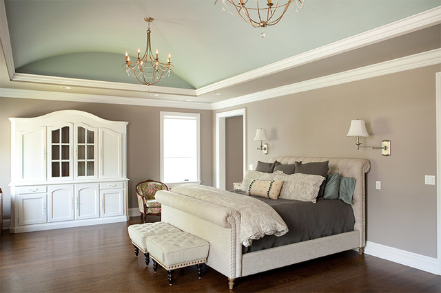 Painted Tray Ceiling American Traditional Bedroom Chicago