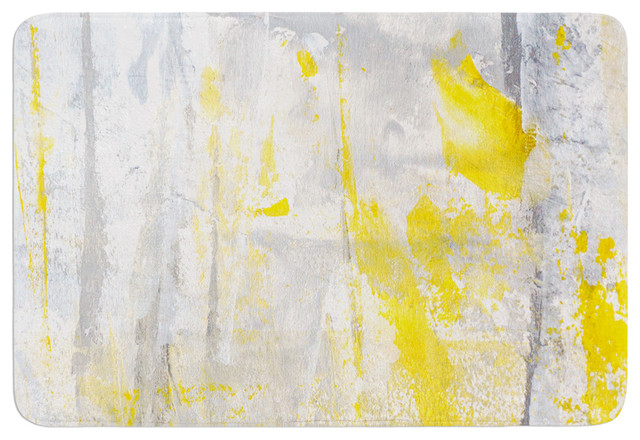 Carollynn Tice Abstraction Gray Yellow Memory Foam Bath Mat Carollynn Tice Abstraction Grey Yellow Memory Foam Bath Mat