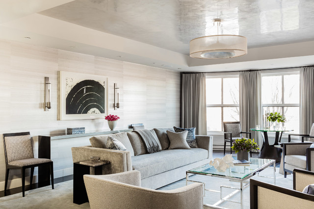 Back Bay Home Renovation nyklassisk-dagligstue