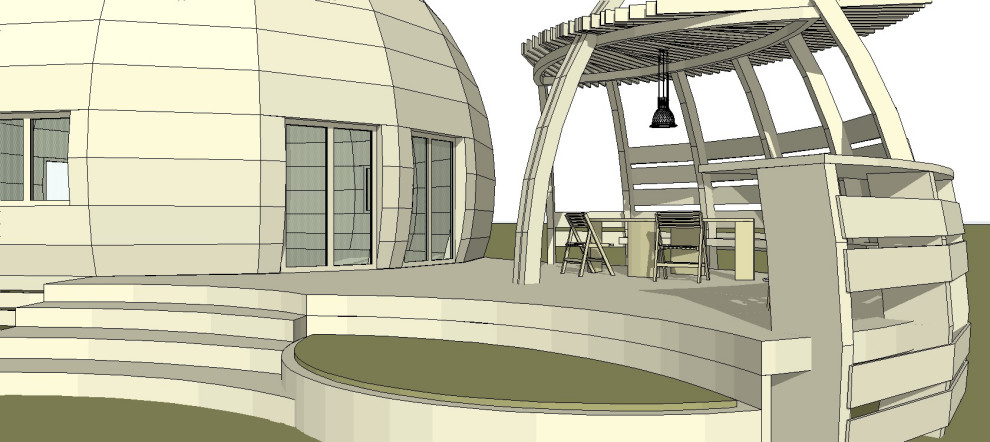 Необычная веранда (и терраса) к Необычному Дому (проект "Фазенда-лайф")