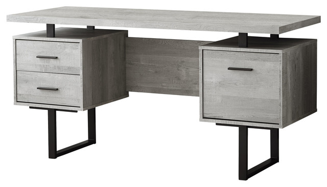 Monarch Mdf And Metal Desk Farmhouse Desks Hutches By Gwg Monarch Mdf And Metal Desk Gray Black Finish