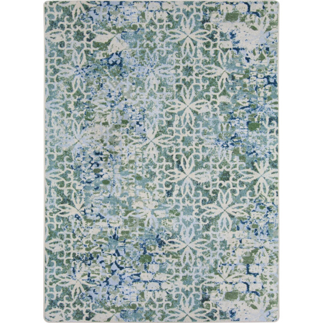 Composite 3'10" x 5'4" area rug, color Sea Green