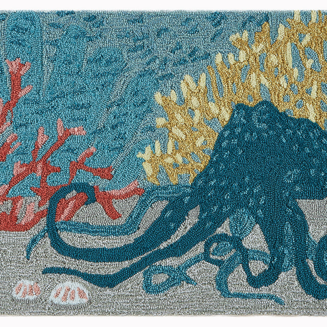 Frontporch Octopus Indoor/Outdoor Rug, 2'6x4' - Beach Style - Doormats ...