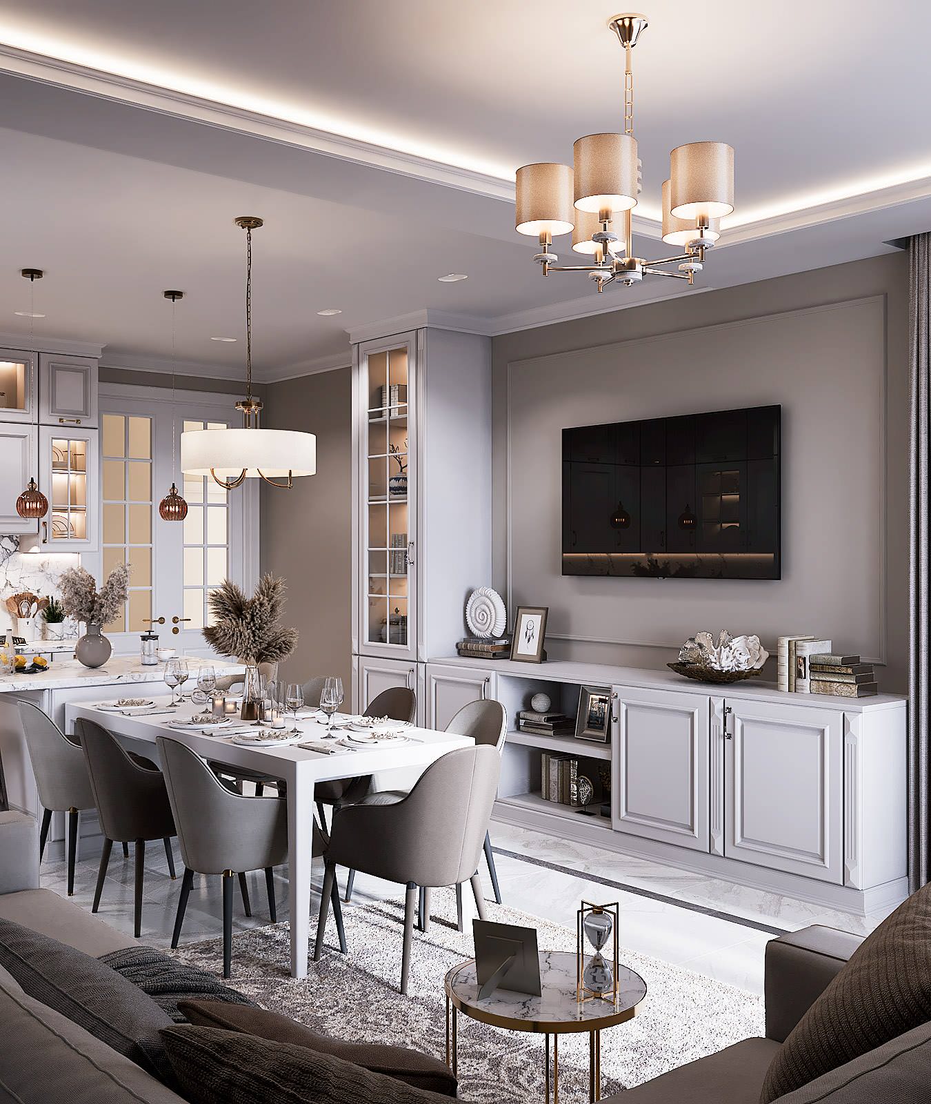 Проект интерьера частного дома, г. Ростов-на-Дону, площадью 120 кв.м.