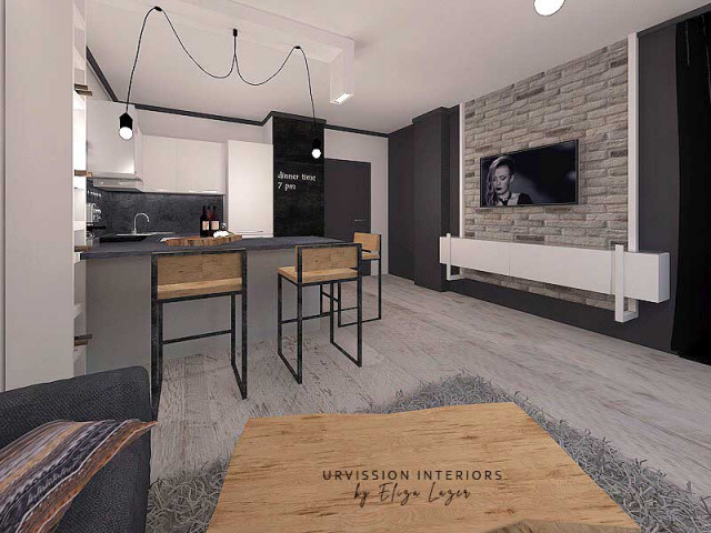 Kitchen and living room open concept designs modern-living-room