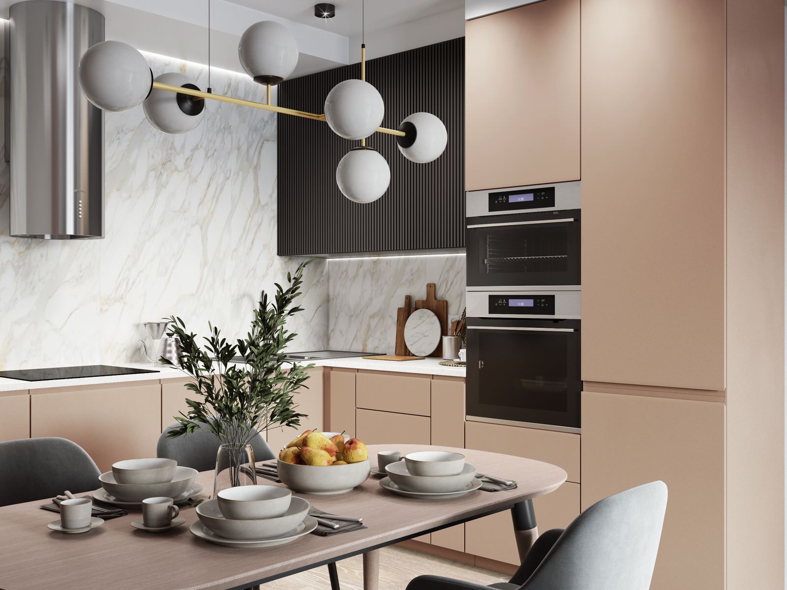 Гостиная в элегантной квартире на улице Мельникайте (г.Тюмень)