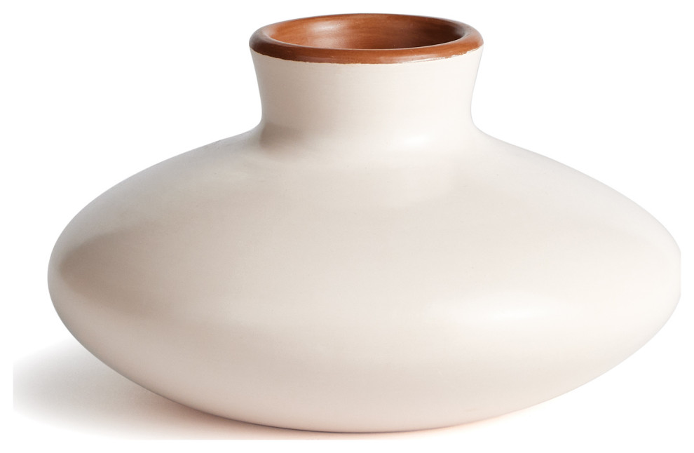 Fiorella Small White Vase Contemporary Vases by Napa Home