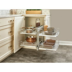 Rev-A-Shelf- Pullout Soft-Close Wire Solid Bottom Pull-Slide-Pull Blind Corner A 