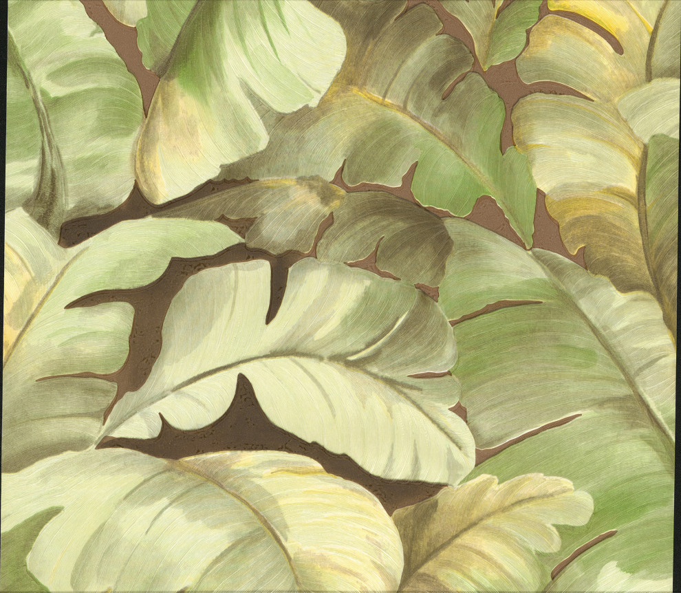 Mardan Lime Banana Leaf Wallpaper Tropical Wallpaper by Brewster
