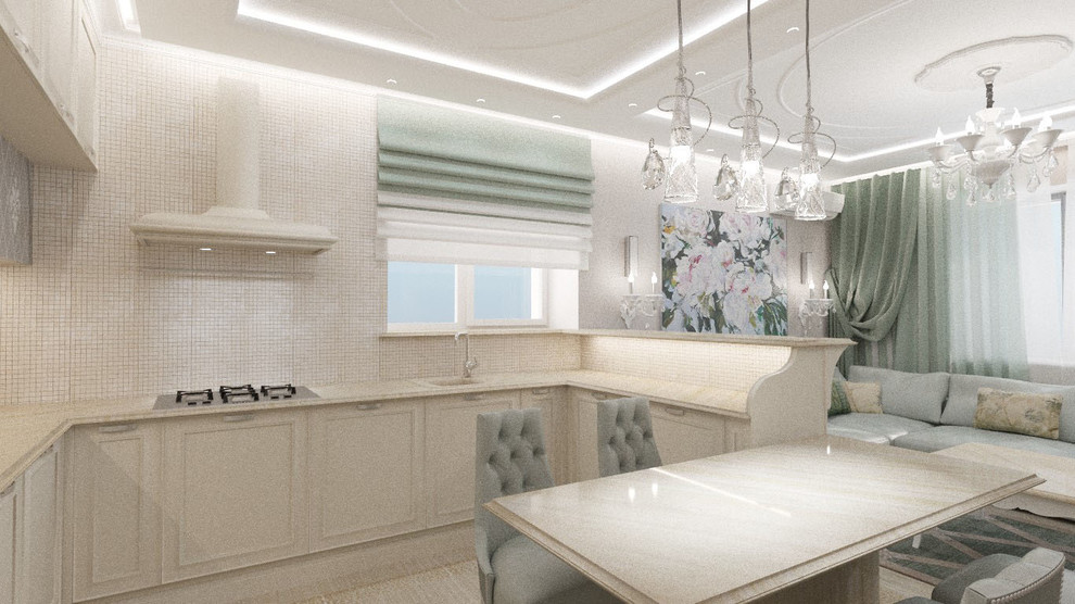 Интерьер коттеджа.  Современная классика.