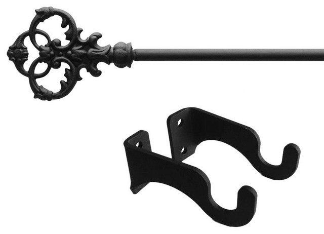 Wrought Iron Victorian Key Curtain Rod Traditional Curtain
