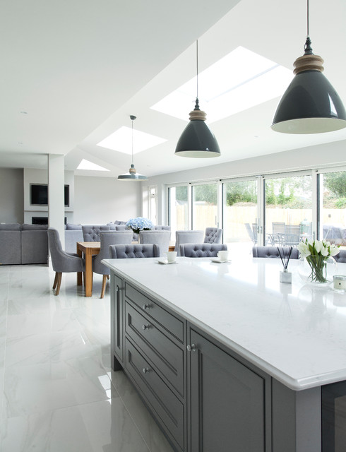 Stepped shaker inframe Foxrock transitional-kitchen