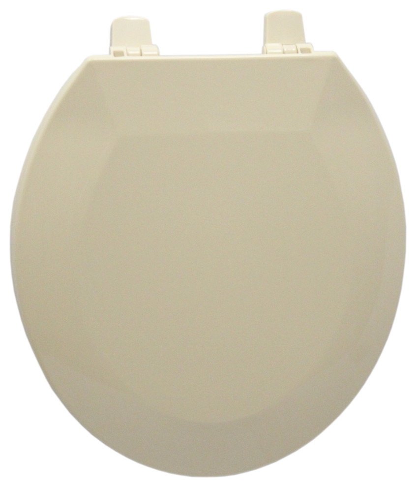 Trimmer Elongated Hygenic Beige Plastic Toilet Seat For Elongated Toilets, Elongated