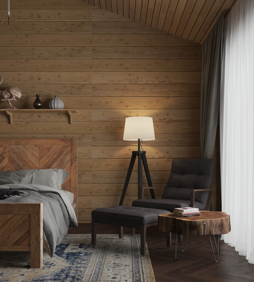 дизайн-проект интерьера деревянного загородного дома