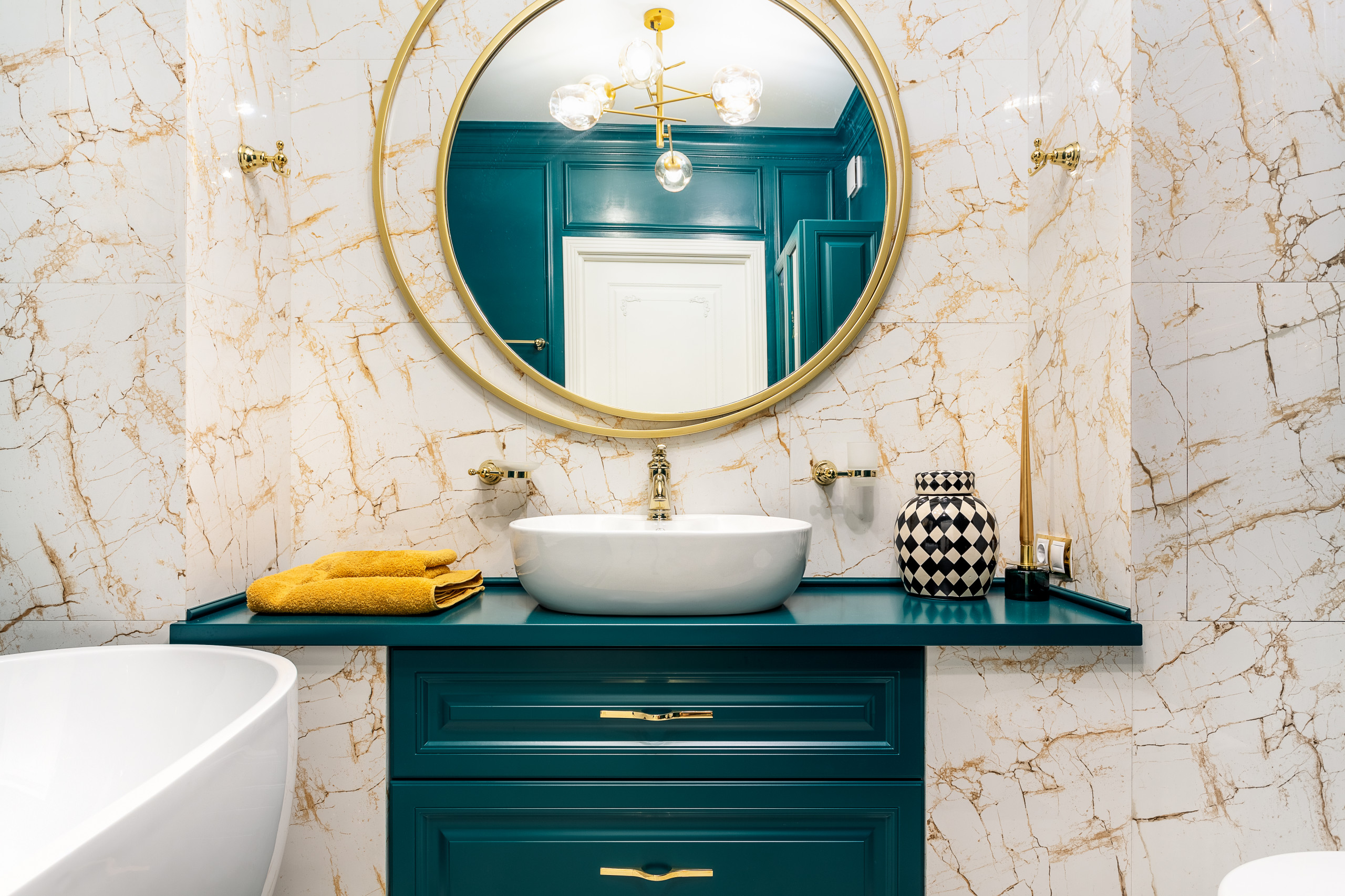 Дизайн проект интерьера классической ванной комнаты