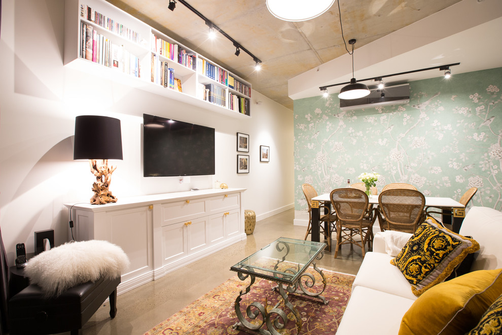 Design ideas for an eclectic living room in Melbourne.