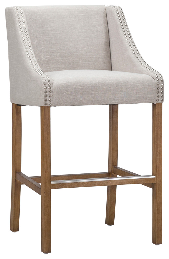 Castaic Stool by Kosas Home, Counter Height Transitional Bar Stools