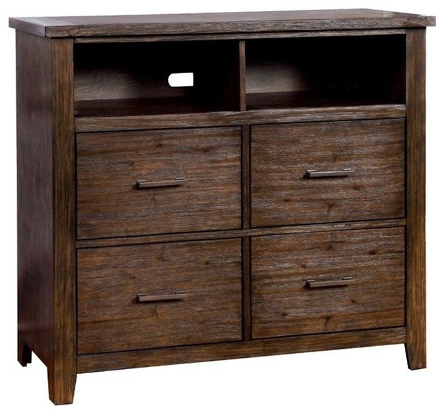 Furniture of America Ribeira 4Drawer Media Chest, Espresso