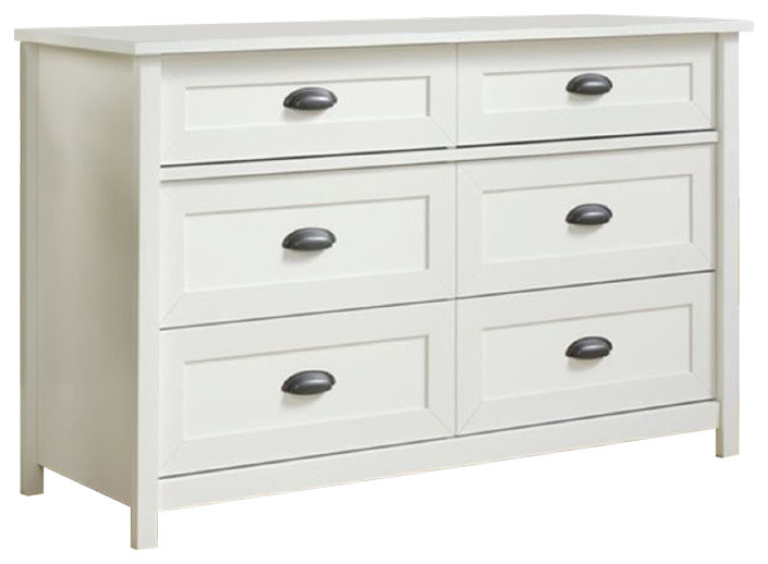Bowery Hill 6Drawer Farmhouse Engineered Wood Dresser in Salt Oak