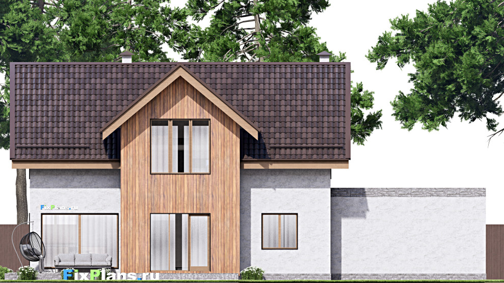 Проект дома с мансардой 20х13 м S210м2 F-15956