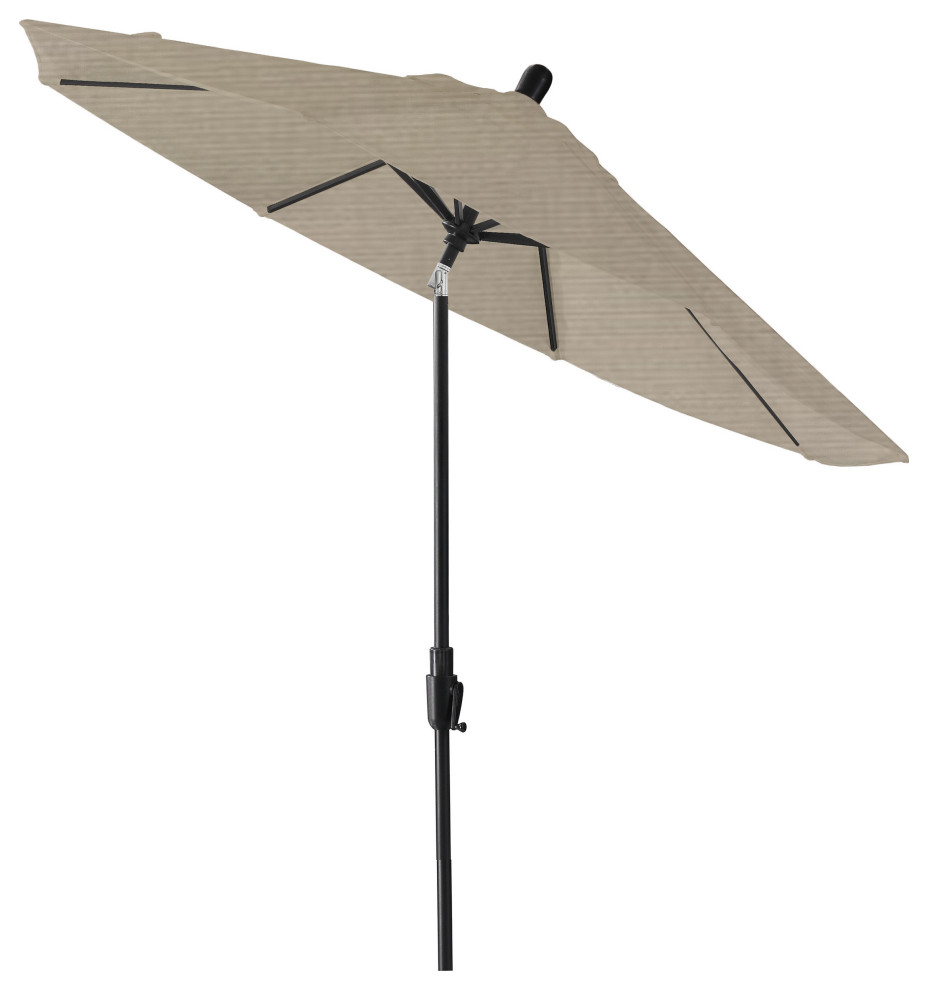9' Round 360 Rotating Auto Tilt Umbrella, Black, Sunbrella