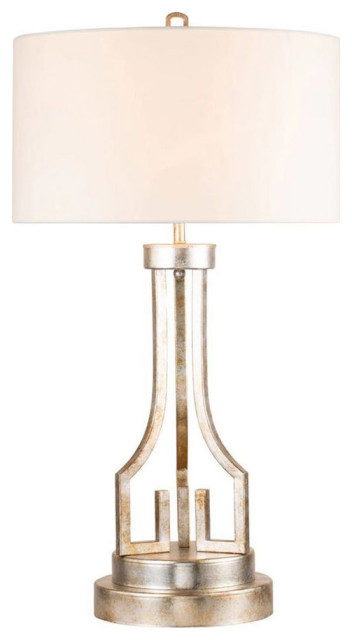 Lemuria 1 Light Table Lamp, Antique Silver