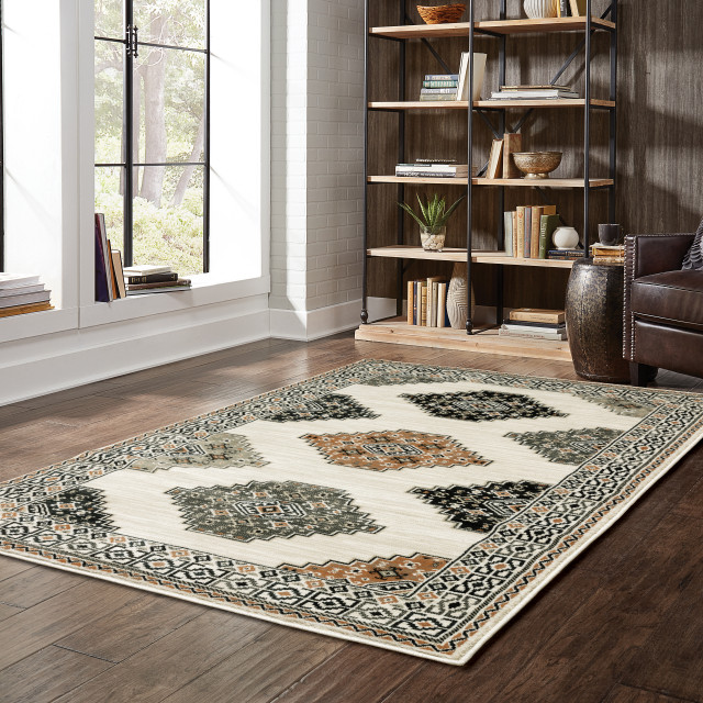 Oriental Weavers 640A0 Farmhouse Ivory/ Multi Rectangle Area