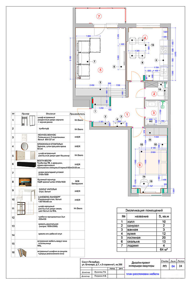 2-х комнатная квартира в ЖК Ландыши