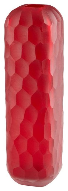 Cyan Design Crimson Pillar Vase, Red