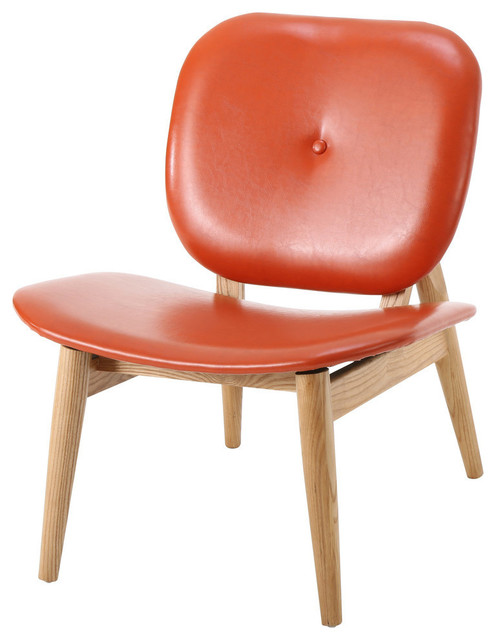 Gdf Studio Betop Burnt Orange Leather Accent Chair