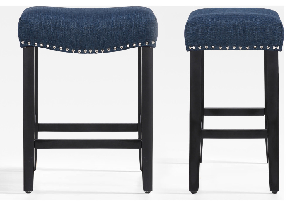 WestinTrends 2PC 24" Upholstered Saddle Seat Counter Height Stool Set