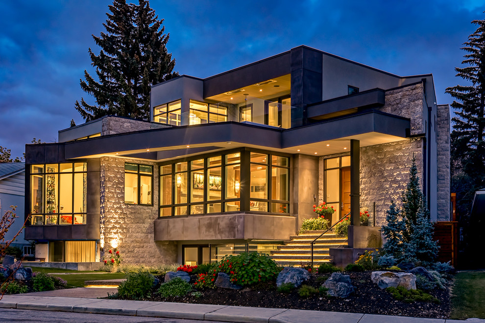 Trendy home design photo in Calgary