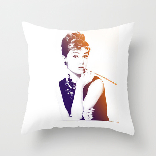 Audrey Hepburn Throw Pillow by PSimages