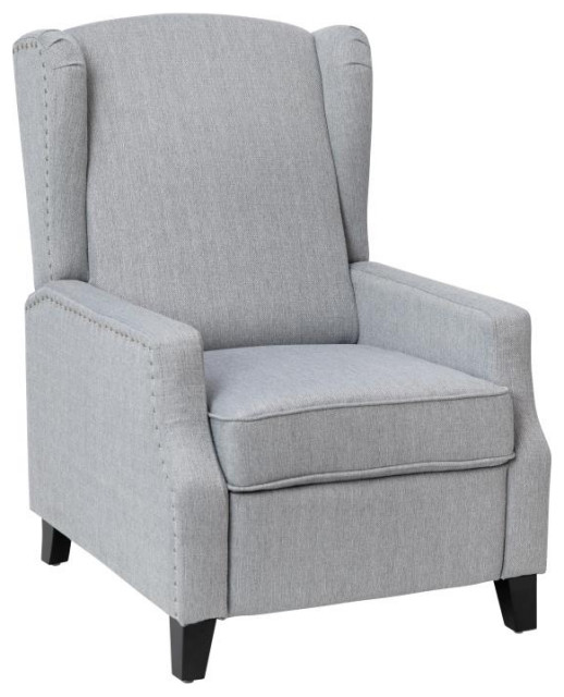 Prescott Push Back Wingback Recliner Chair Fabric UpholsteryAccent