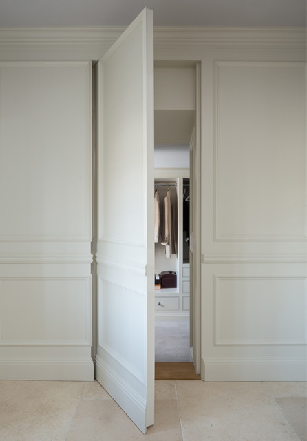 Bespoke secret door concealed within wall panelling traditional-bathroom