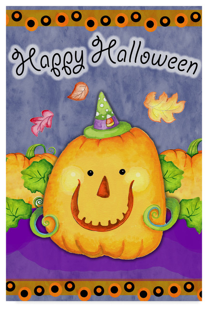 Valarie Wade 'Happy Pumpkin' Canvas Art, 32"x22"