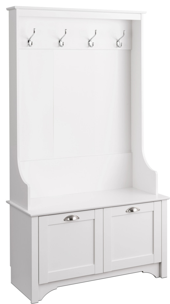 Wide Hall Tree with Shaker Doors Transitional Hall Trees by
