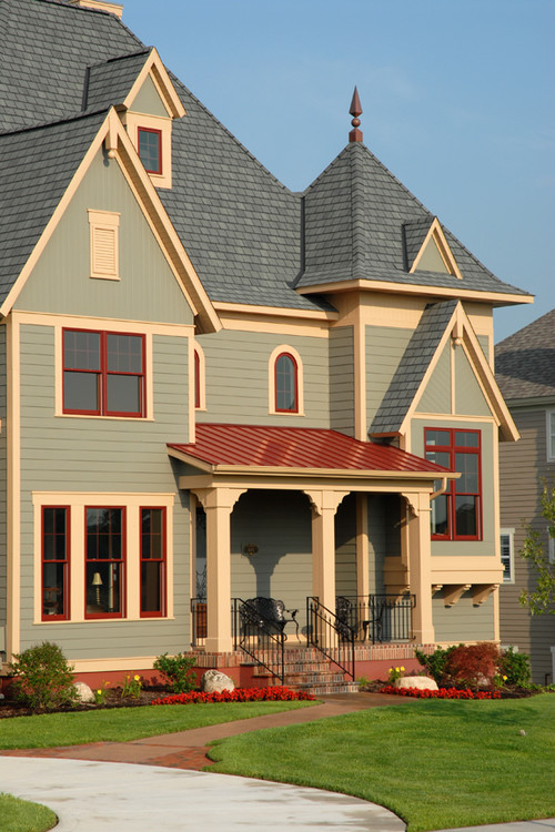 What is the tan trim color used on the house?