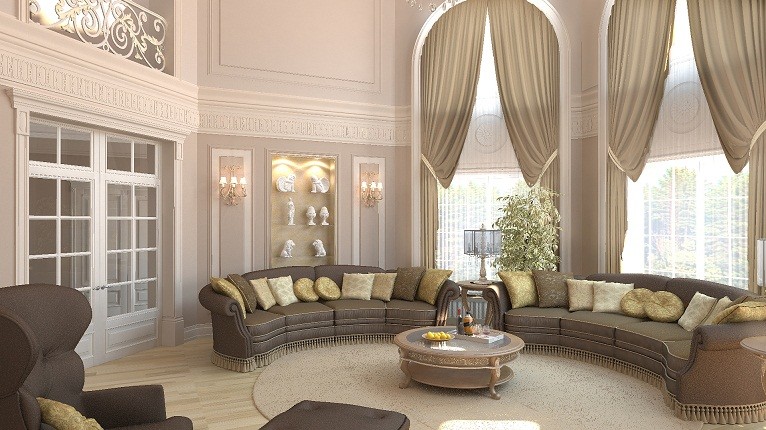 Дизайн проект интерьера роскошного дома в Чулково