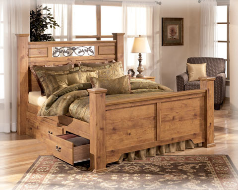 Bittersweet King Poster Bed w/ Storage bedroom